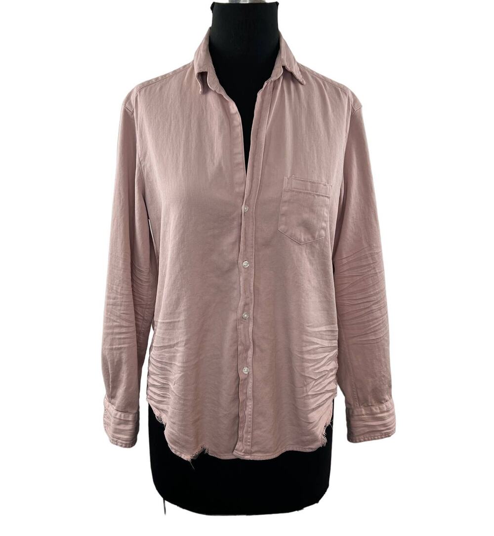FRANK & EILEEN Pink Italian Cotton Long Sleeve Button Down EILEEN Shirt Sz XS